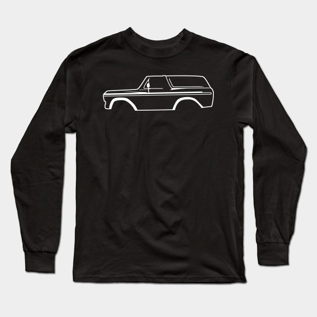 1978-1979 Ford Bronco Side White No Logo Long Sleeve T-Shirt by The OBS Apparel